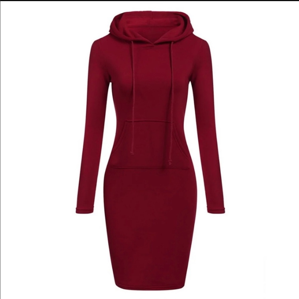 Red Hoodie Sweatshirt dress